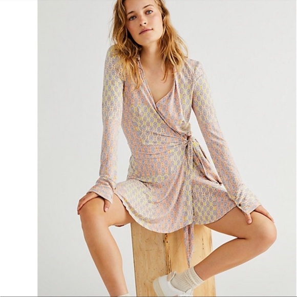 FREE PEOPLE Rhetta Wrap Dress in Ivory NWT - Picture 7 of 7